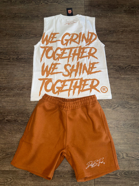 DBF Summer Sleeveless Sets Golden Orange
